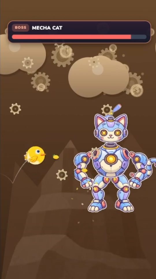 Boss fight against Mecha Cat