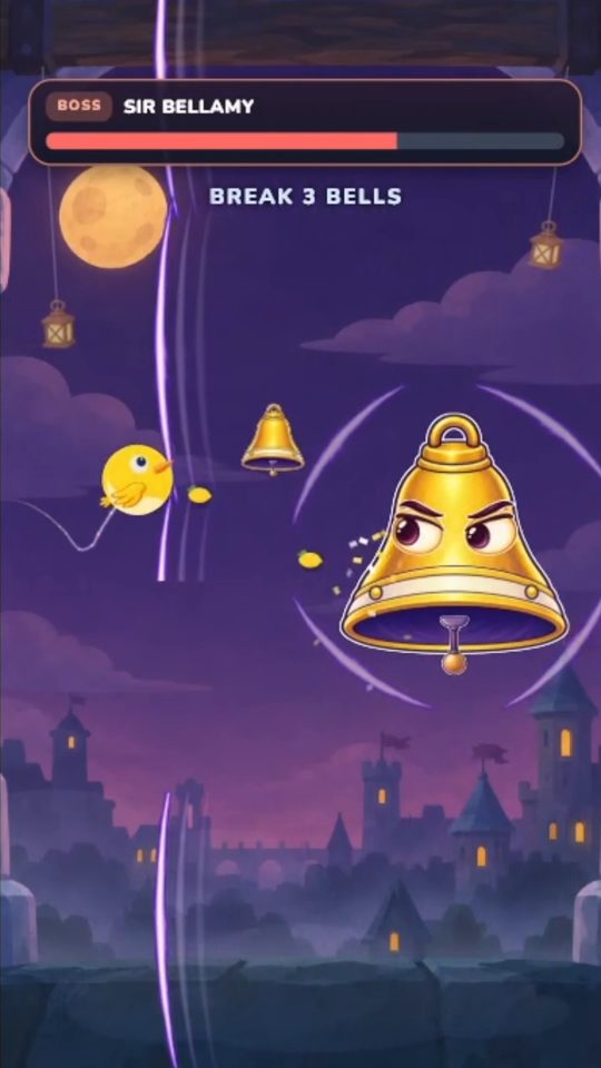 Sir Bellamy, a giant bell boss: break three bells