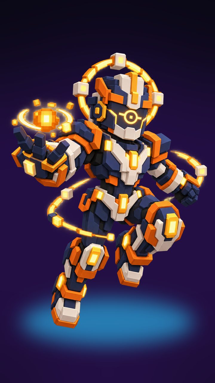 Aphelion, a Survoxel Runner hero (game art)