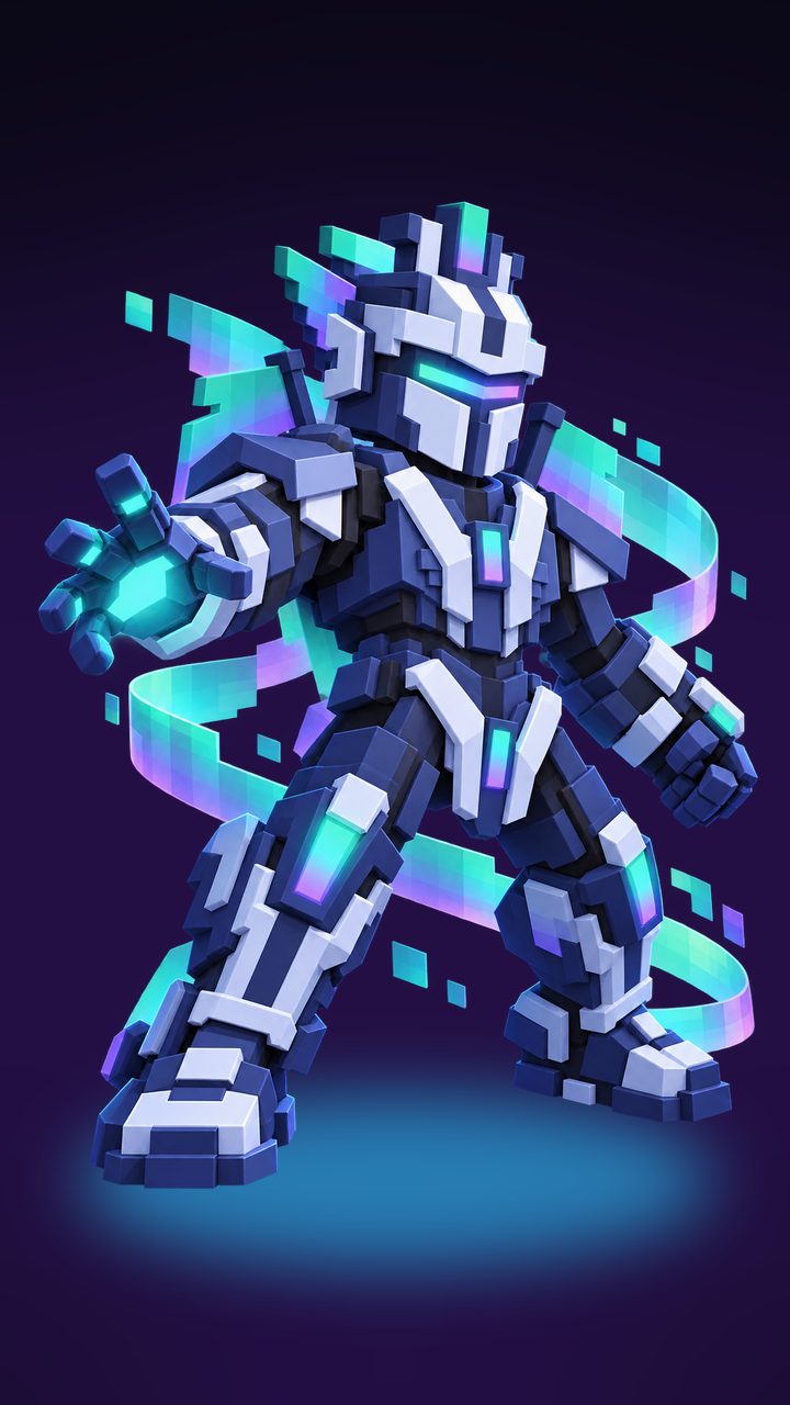 Borealis, a Survoxel Runner hero (game art)