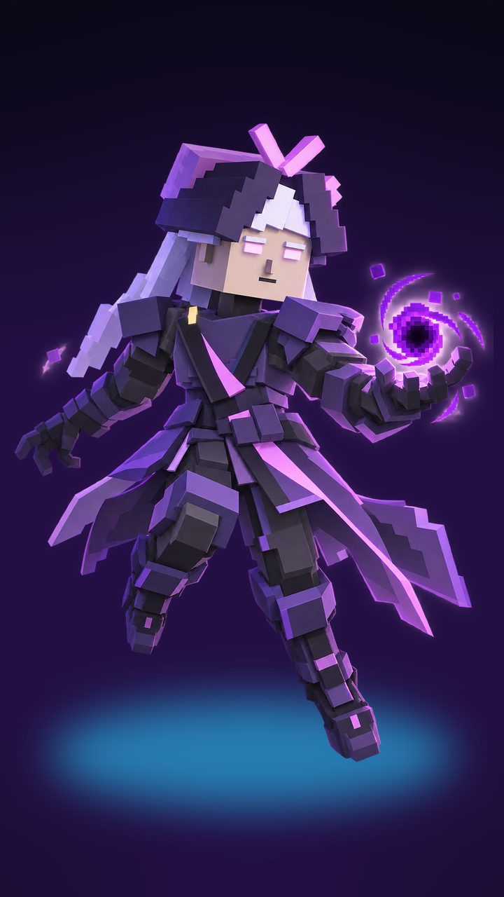 Nyx, a Survoxel Runner hero (game art)