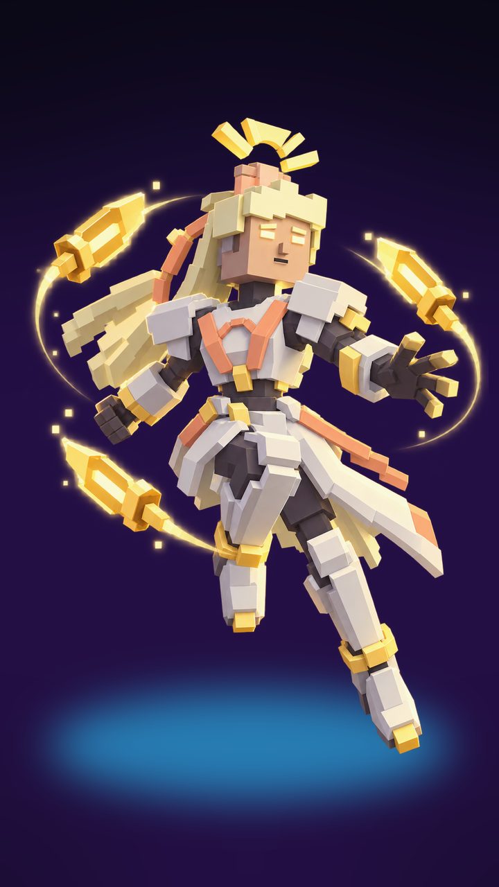 Solara, a Survoxel Runner hero (game art)
