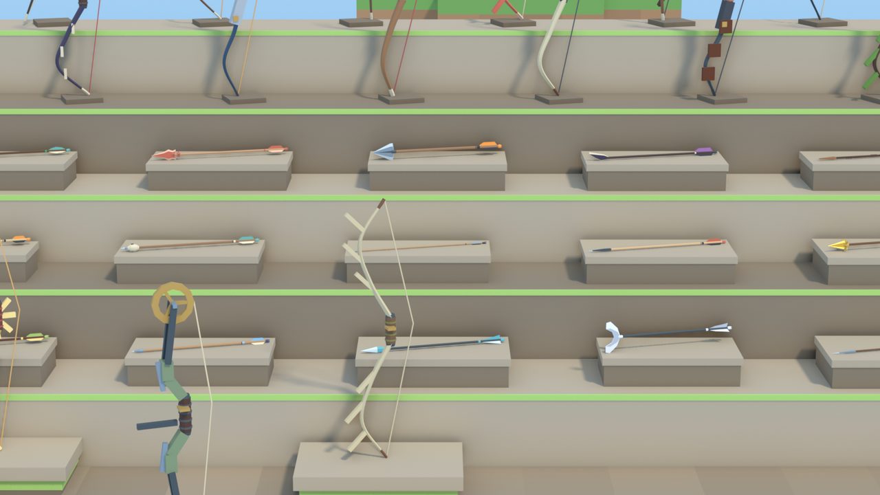 Voxel Bows and Arrows pack: close-up